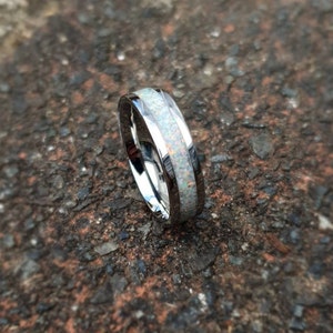 Ice White Opal Ring | Ring aus Edelstahl