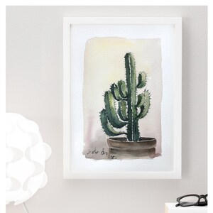 Cactus Acquerello originale, Arte vegetale, Arte floreale