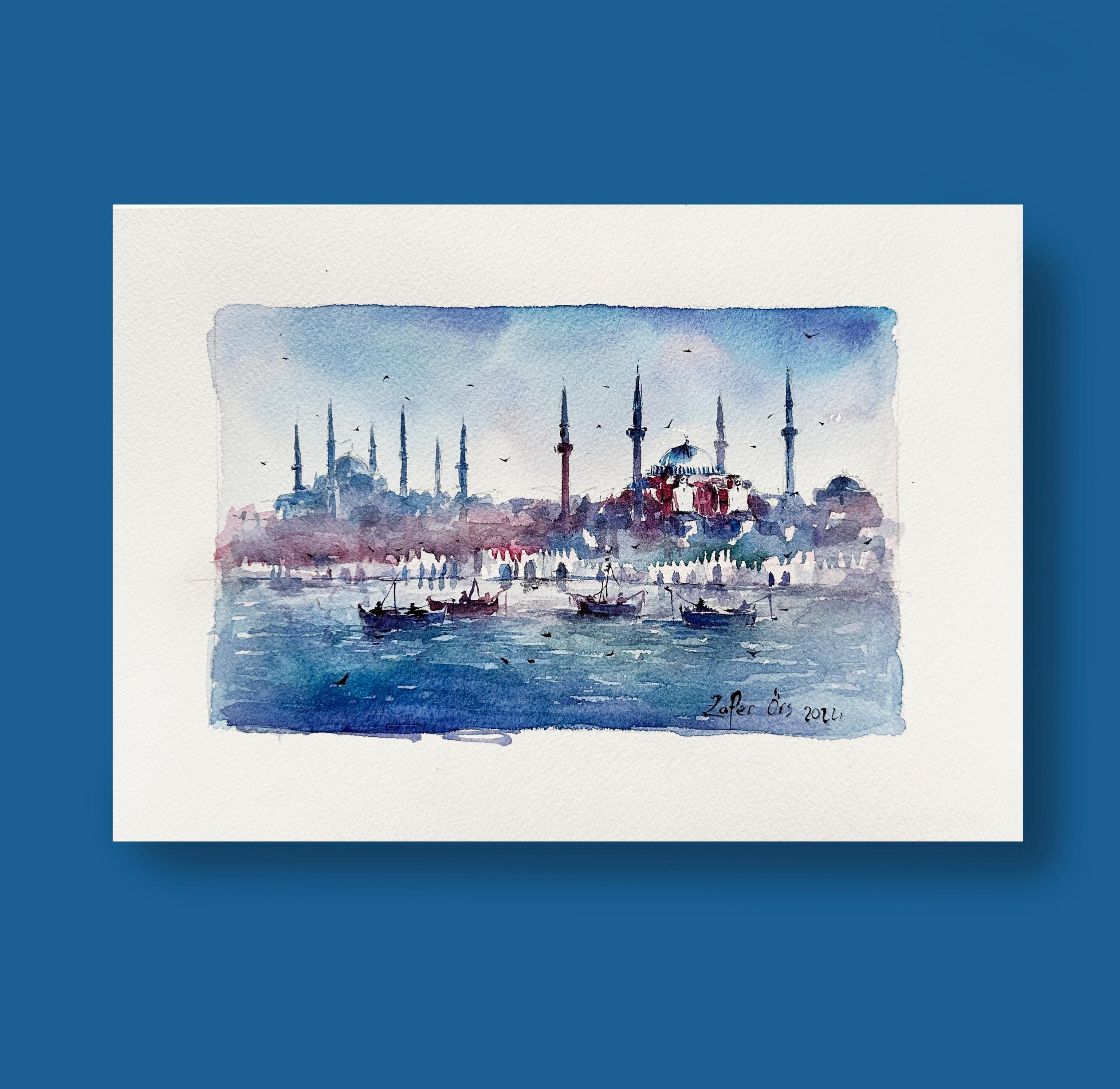 Blue Mosque Painting - Etsy