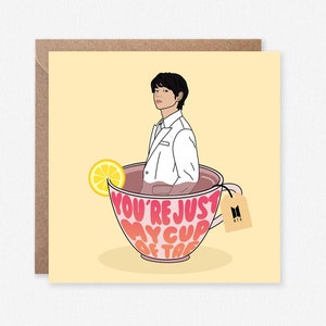 BTS Taehyung 'My Cup of Tae' Punny Greeting Card | Optional Message Inside | ARMY, K-Pop, V, Tae, Gift, Birthday, Valentines Day