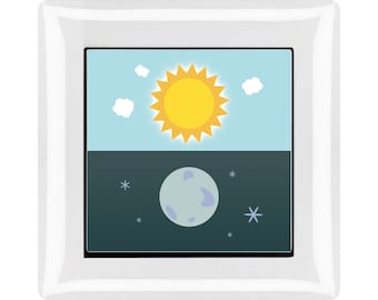 Light Switch Sticker | Sun and Moon | Children's room | Sticker | 5.4 x 5.3 cm