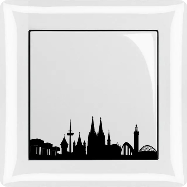 Lichtschalter-Sticker | Kölner Skyline klein | Wohnzimmer | Aufkleber | 5,4x5,3cm