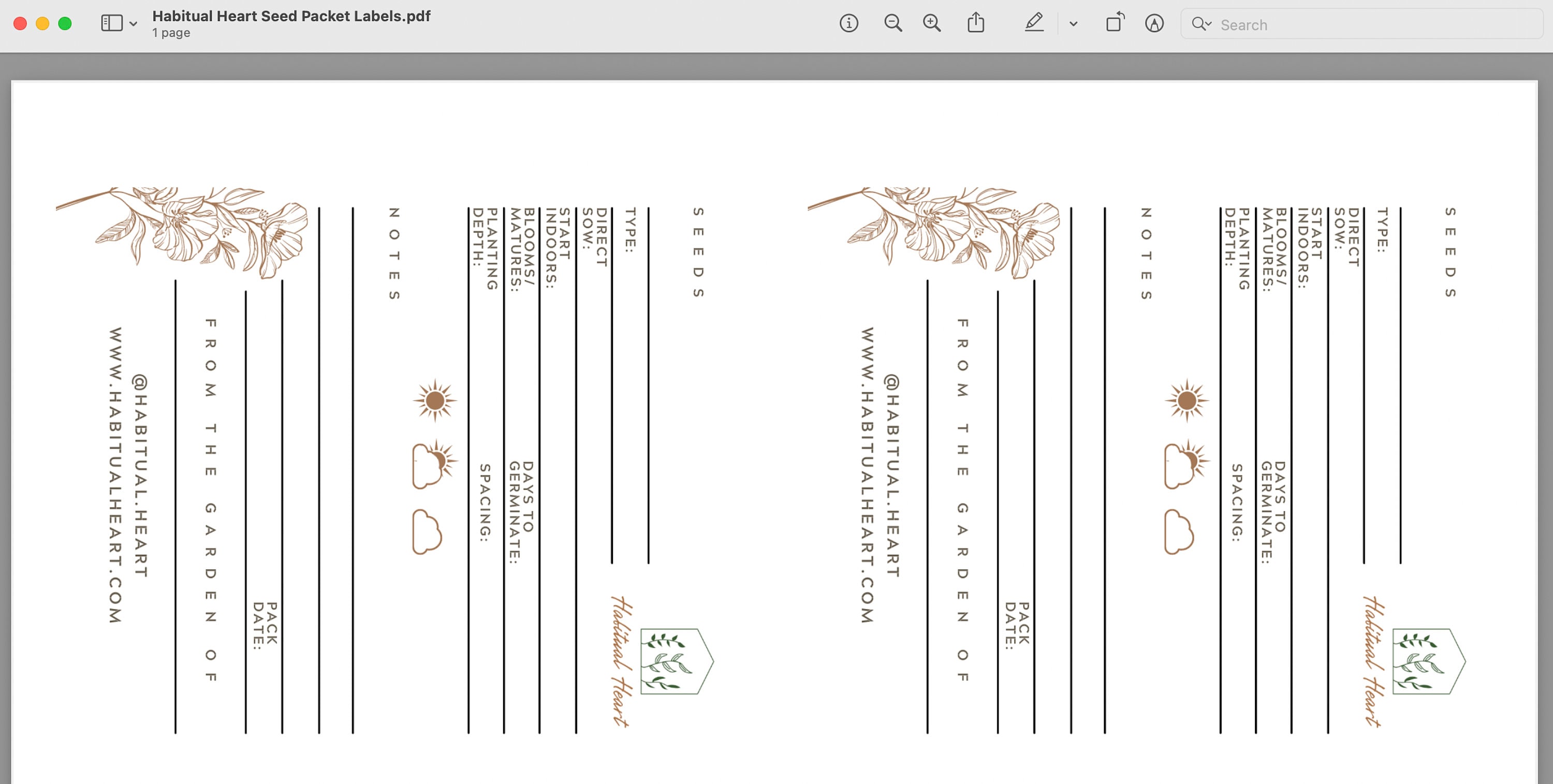 Printable Seed Packet Labels, Tags for Seed Packets, Labels for Seed ...