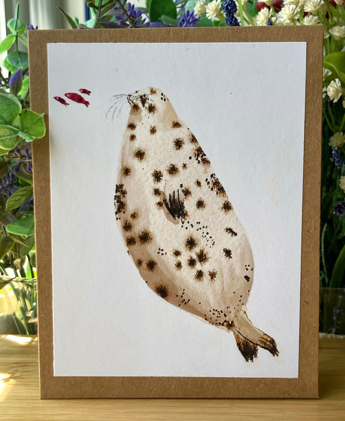 Seal Print Cards Etsy
