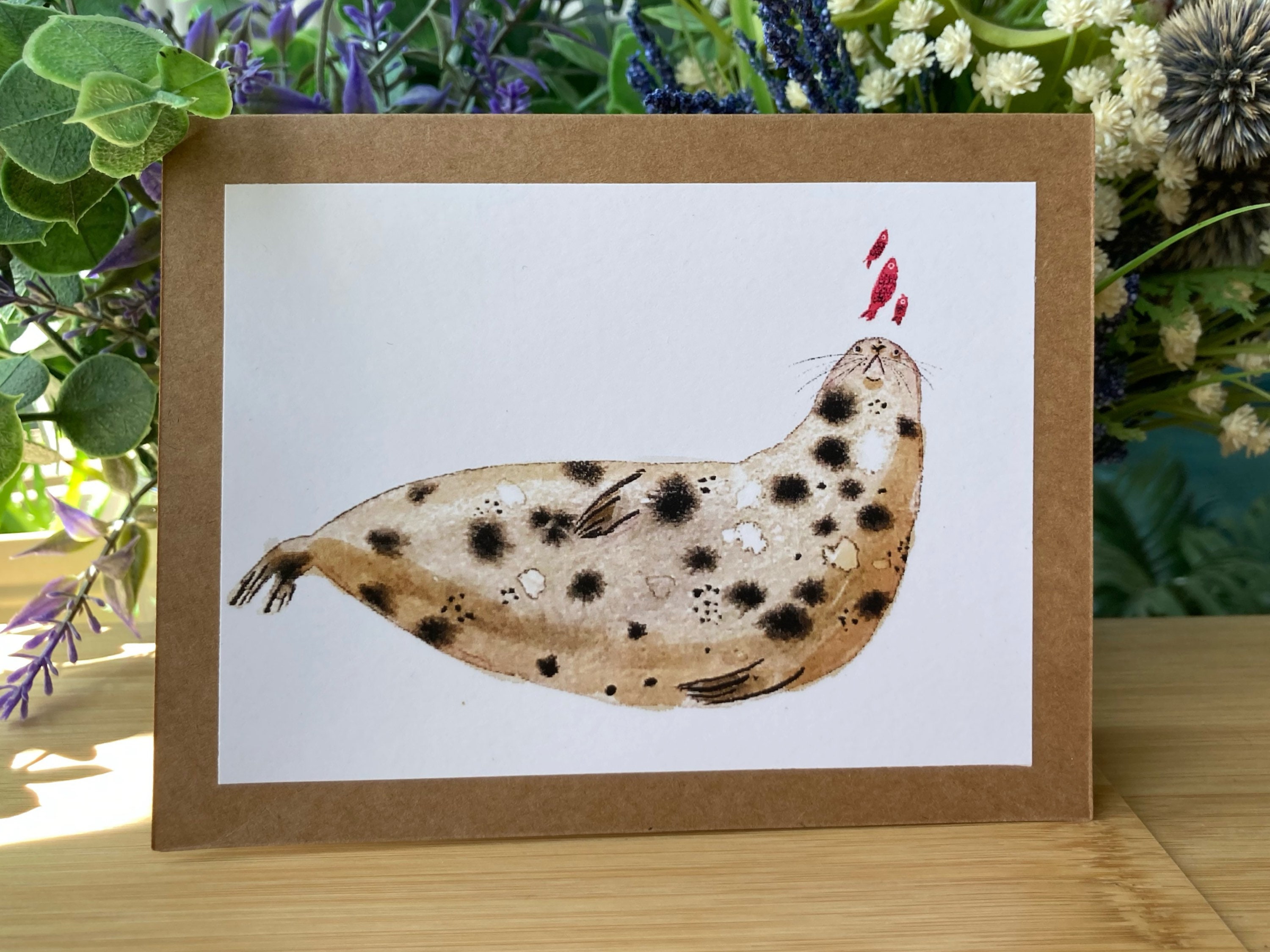 Seal Print Cards Etsy