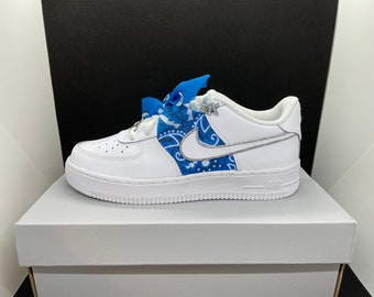 nike air force 1 blue bandana