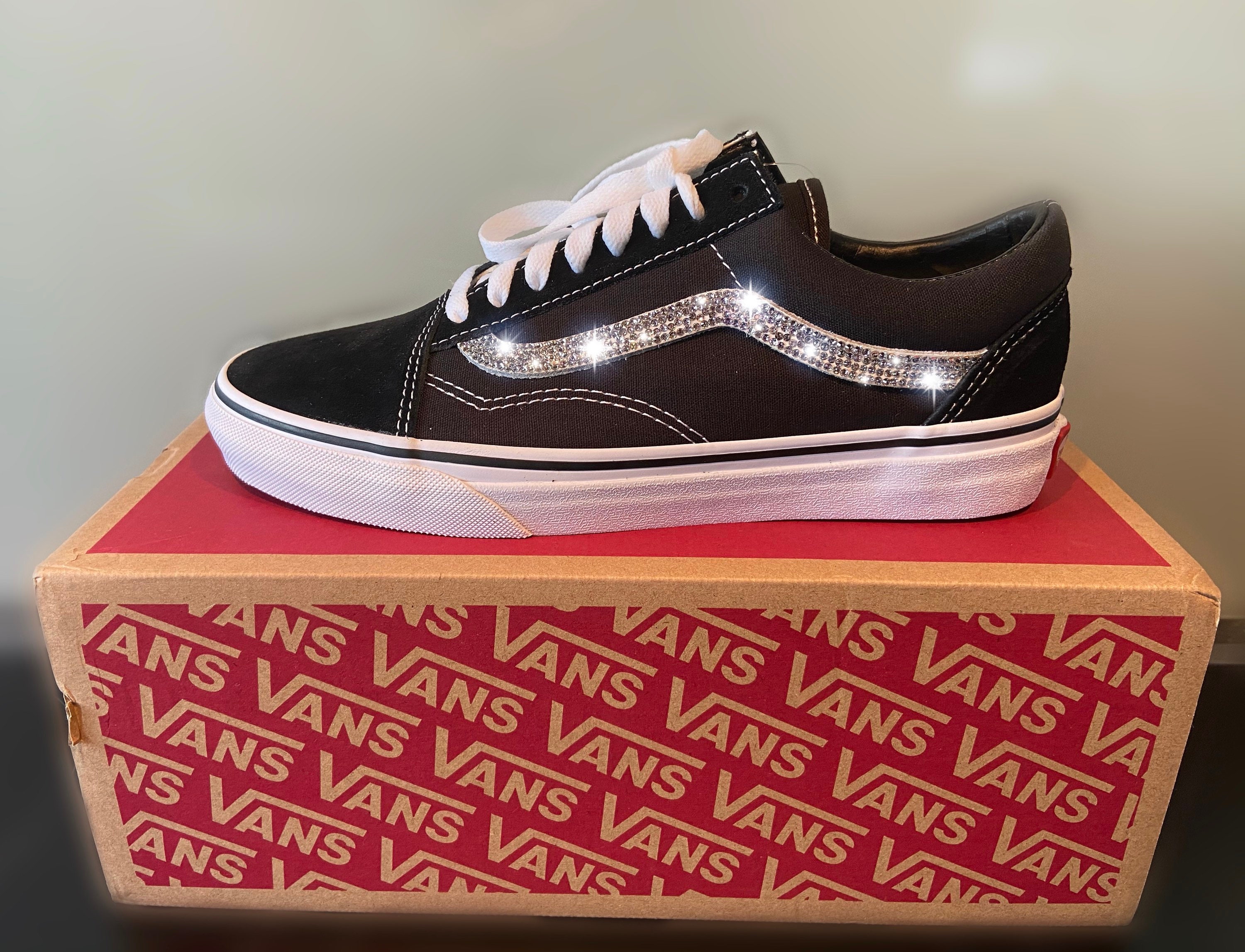 Vans Old Skool Rhinestone Swarovski Custom Sneaker Black White