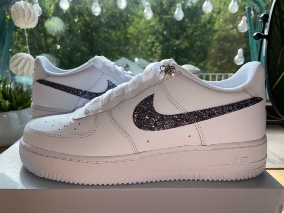 Nike Air Force White Glitter Glitter Color Custom Sneaker - Etsy