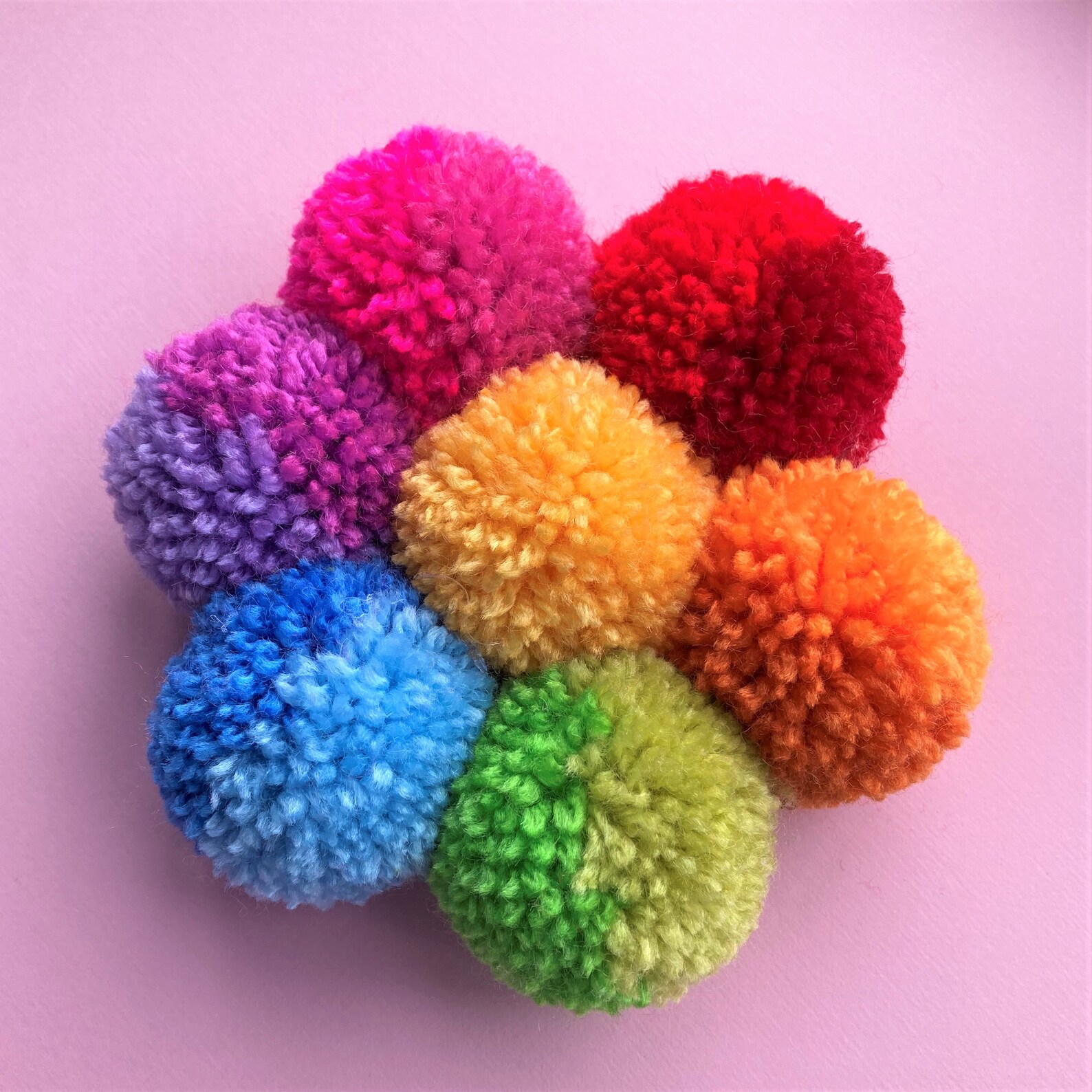 Pom Pom Daisy Flower Wall Hanging Rainbow Etsy Australia