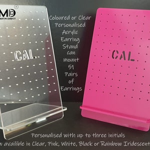 Espositore personalizzato per orecchini a 102 fori / Portagioielli per orecchini a bottone / Rosa / Bianco / Nero / Acrilico trasparente / Regalo dal design minimalista