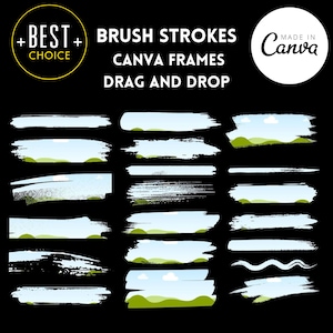 Fill your own CANVA frames Brush Stroke, Drag and Drop CANVA Template