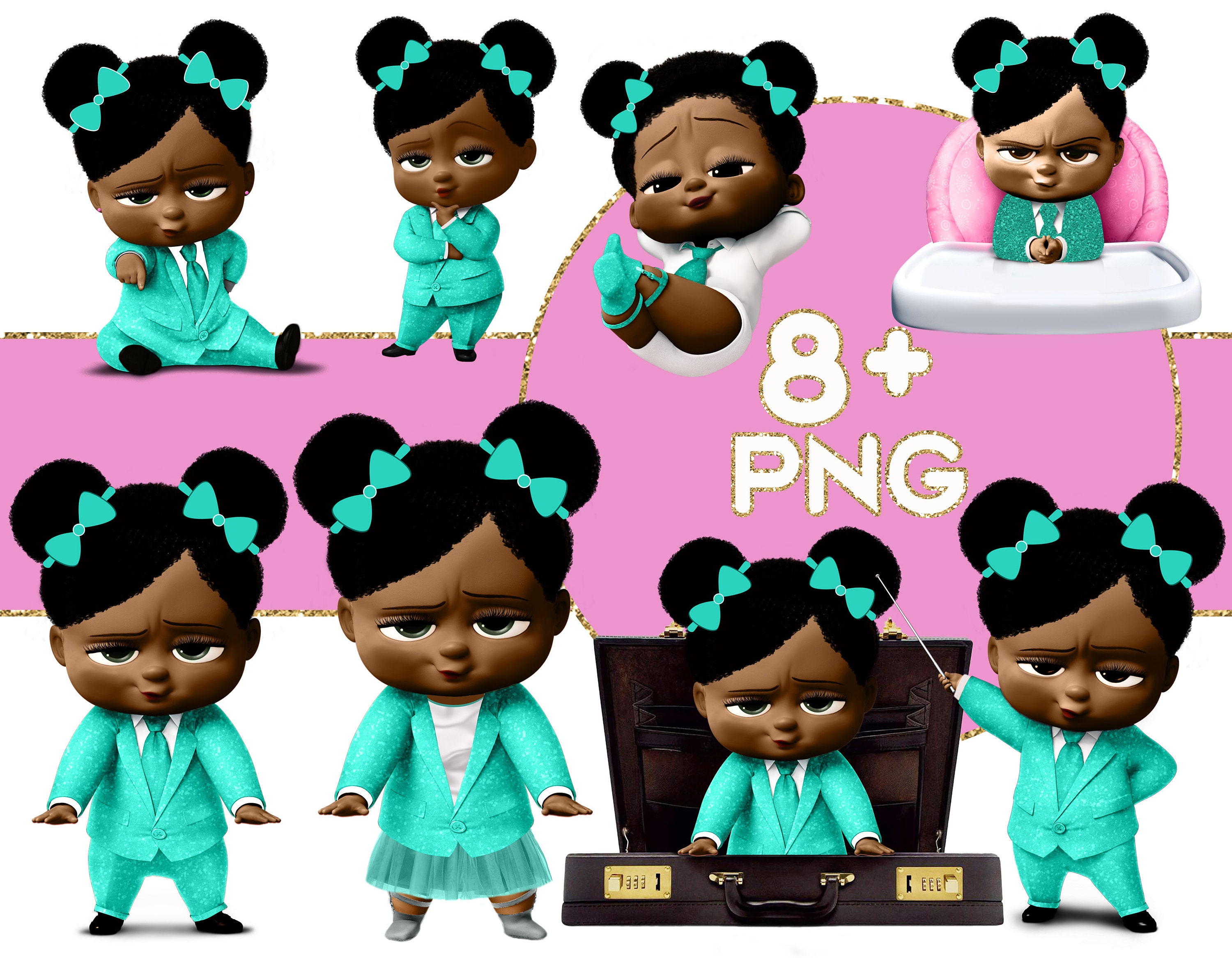 girl clipart boss baby png boss baby clipart dark skin boss etsy etsy