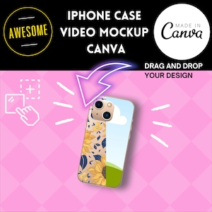 Video Mockup Iphone Tasche CANVA Vorlage, ziehen und ablegen