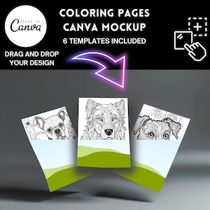 Malvorlagen-Mockup CANVA, Malbuch-Mock-up-Bundle