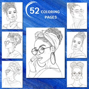 Coloring Book Pages Beautiful Black women, African American Girls, Printable Coloring Pages PDF