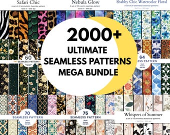 Ultimate Seamless Patterns Mega Bundle 2000+ Digital Papers & Textures Commercial use allowed Instant Download