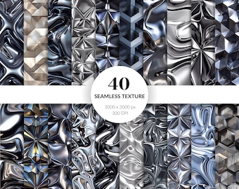 Liquid Metal Seamless Texture, High-Resolution Digiatl Paper for Digital and Print Design