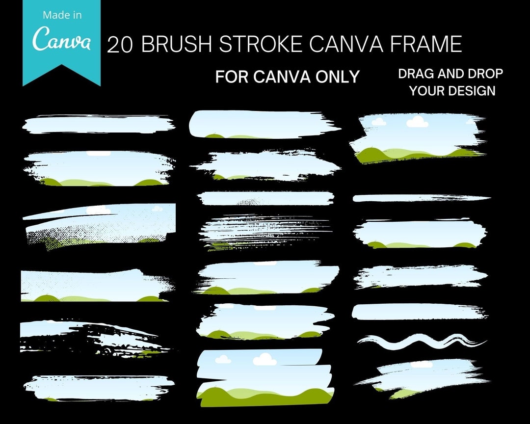 Fill Your Own CANVA Frames Brush Stroke Drag and Drop CANVA - Etsy