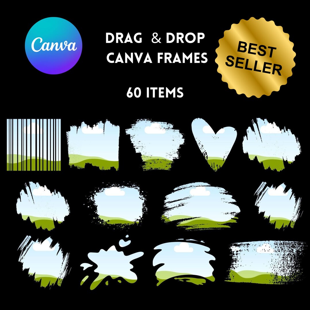CANVA Frames Template Bundle Editable Drag and Drop Shapes Frames ...