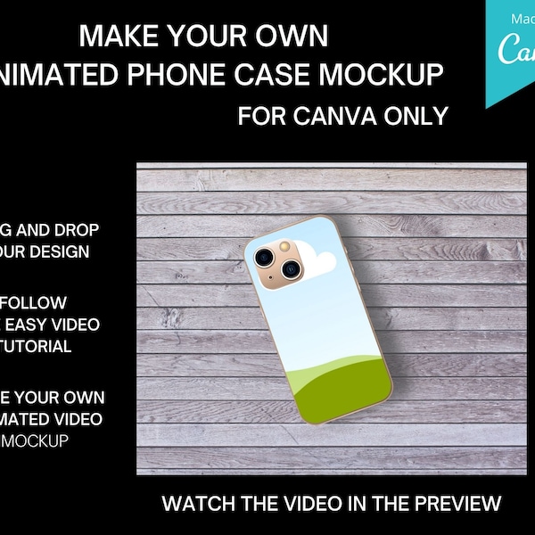 Make Your Own video mockup IPhone Case Mockup with CANVA, Video tutorial is included