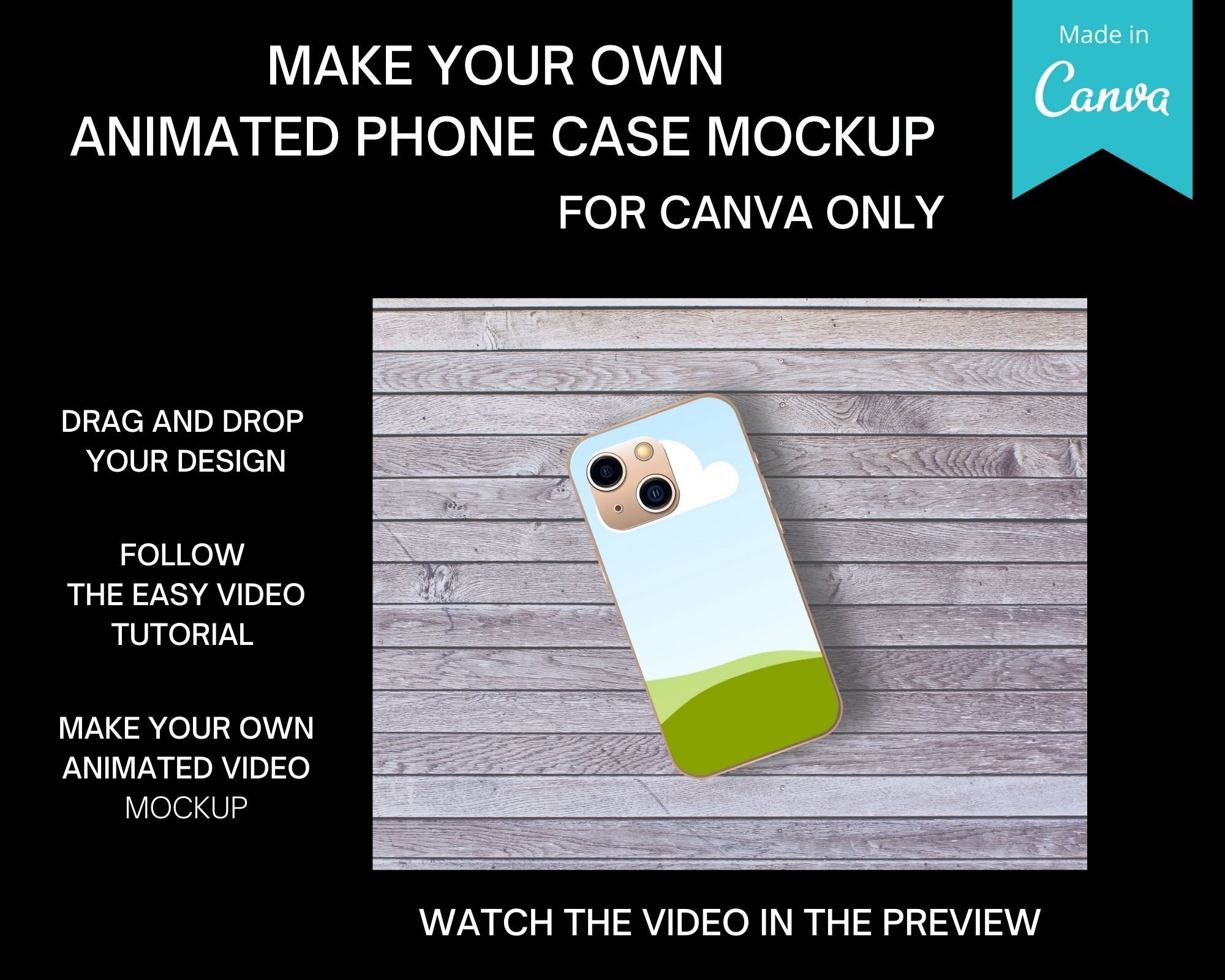 Make Your Own Animated Iphone Case Mockup With CANVA Video - Etsy Make Your Own Animated Iphone Case Mockup With CANVA Video - Etsy
