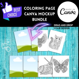 Malvorlage Mockup CANVA Vorlage Drag and Drop