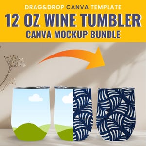 Zestaw makiet kieliszków do wina, 12 oz Canva Template