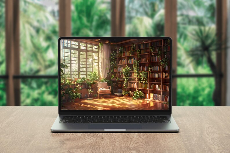 Plants and Books Wallpapers Lofi Laptop Wallpaper for Phone, Tablet