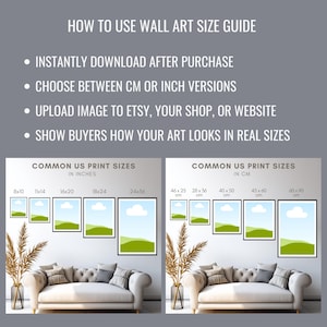 Wall Art Size Guide Mockup | Canva Template (digital Download) - Etsy