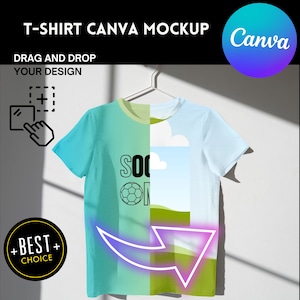 Tshirt Mockup CANVA Template, Drag and Drop Mock Up for sublimation design