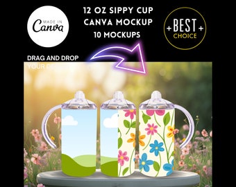 Maquette CANVA de gobelets 12 oz, pour CANVA uniquement