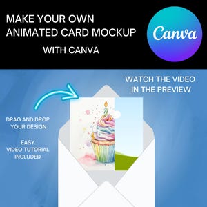 Maqueta de tarjeta cuadrada animada con CANVA, Maqueta de invitación de boda, Maqueta de tarjeta 5x5