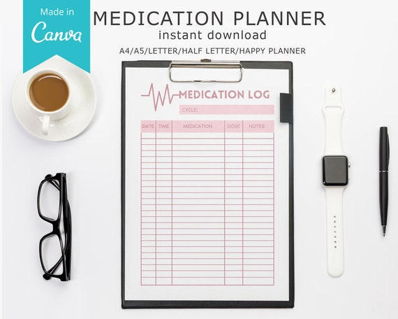 Monthly Medication Tracker Printable Medicine and Supplement - Etsy