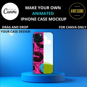 Handyhüllen Mockup mit CANVA Video Vorlage, animiertes iPhone Case