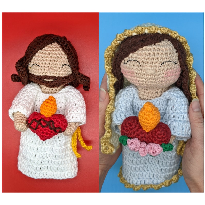 Pattern Bundle: Sacred Heart of Jesus Doll & Immaculate Heart of Mary Doll image 1