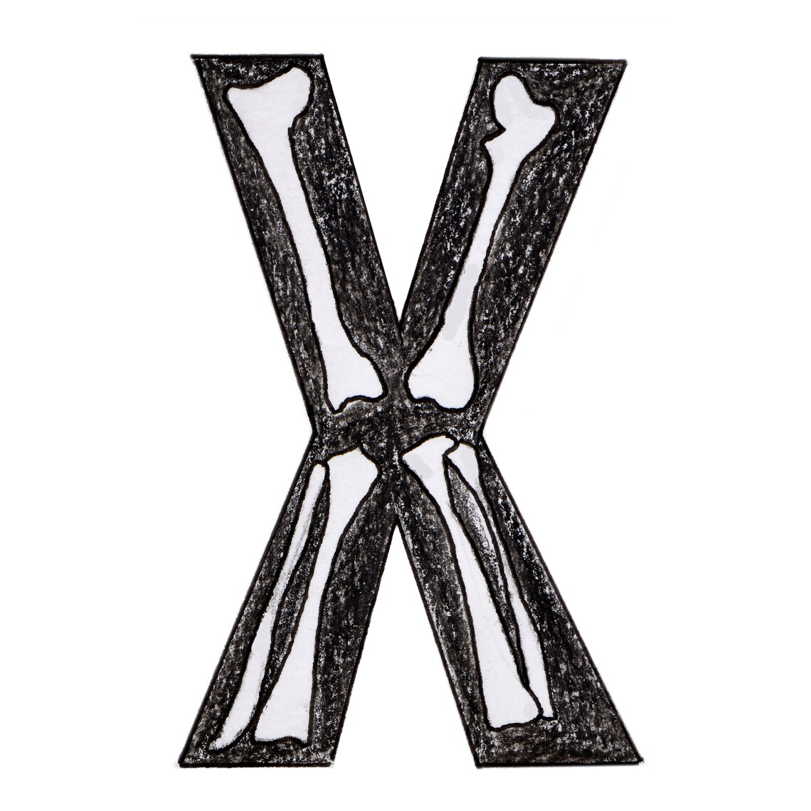 X for Xray single letter print Etsy