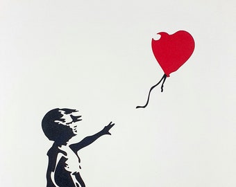 BANKSY - Balloon Girl - lithograph CERTIFICATE orginal edition plate signed (Banksy Art, Banksy Wall Art, Banksy Lithograph)
