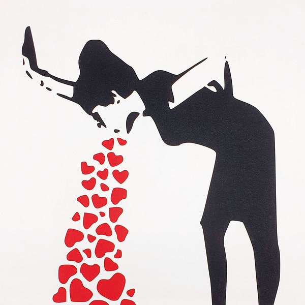 BANKSY - Love Sick - Lithographie ZERTIFIKAT Originalausgabeplatte signiert (Banksy Art, Banksy Wall Art, Banksy Lithographie)