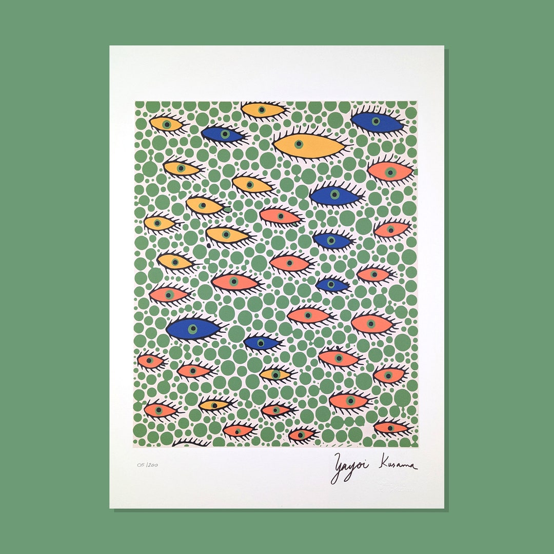 YAYOI KUSAMA Eyes Lithograph CERTIFICATE Edition Plate Signed kusama