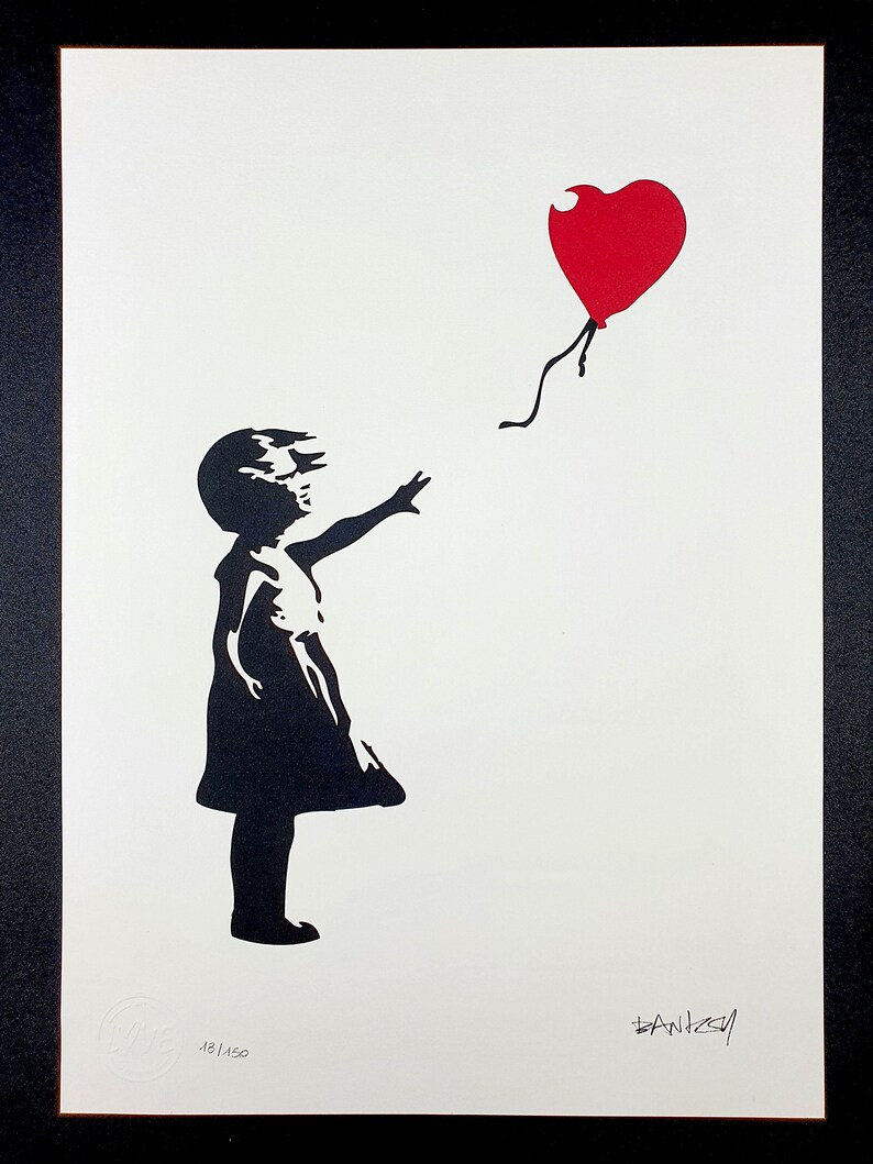 BANKSY Balloon Girl Lithograph CERTIFICATE Orginal Edition Plate Signed banksy Art, Banksy Wall