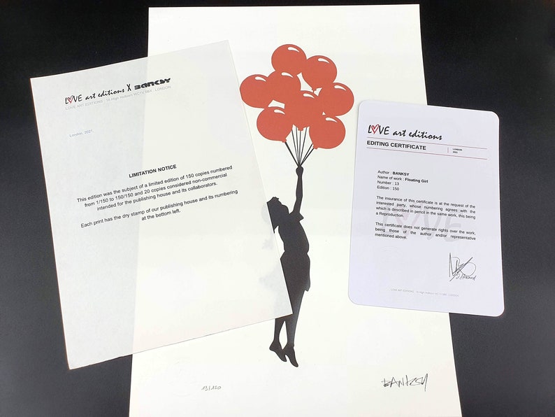 Banksy Wandsticker 'Balloon Girl' – Selbstklebend, Abziehbar & In Individueller Größe Bestellbar