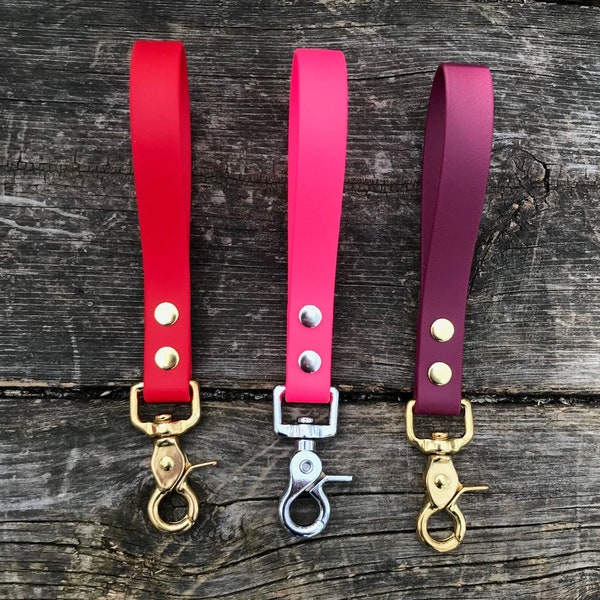 Traffic Dog Leash with Nickel, Rose Gold, Black, Rainbow, Brass, 1/2" or 3/4" Biothane, Custom Colours/Snaps, Nickel Free