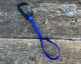 Quick Release Long Line/Leash Keeper with Carabiner, 1/2" Biothane, Waterproof, Custom Colours