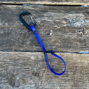 Quick Release Long Line/Leash Keeper with Carabiner, 1/2&quot; Biothane, Waterproof, Custom Colours