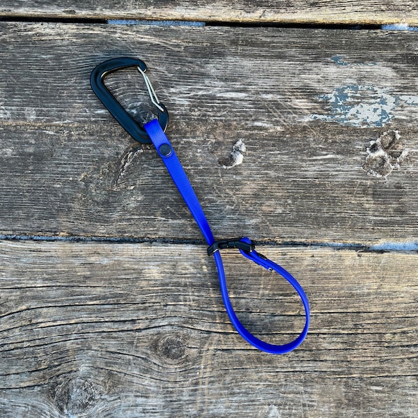 Quick Release Long Line/Leash Keeper with Carabiner, 1/2" Biothane, Waterproof, Custom Colours