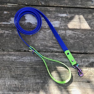 Hundeleine mit Rainbow Snap, wasserdichte 3/4 &quot;Breite Biothane Leine, benutzerdefinierte Farben und Druckknöpfe, Nickelfrei