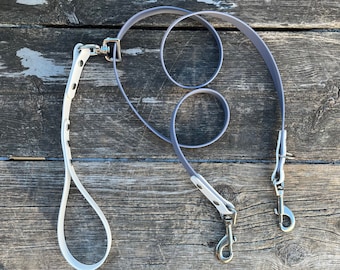 Two Point Control Leash Swivel with Chrome, Rose Gold, Black, Rainbow, Brass, 1/2" or 3/4" Biothane Waterproof, Custom Colours and Snaps