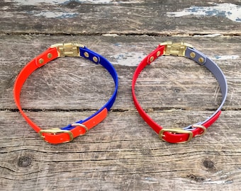 Collare per cani a sgancio rapido e regolabile con nichel, oro rosa, nero, ottone, arcobaleno, acciaio inossidabile, 3/4" Biothane, colori e taglie personalizzati