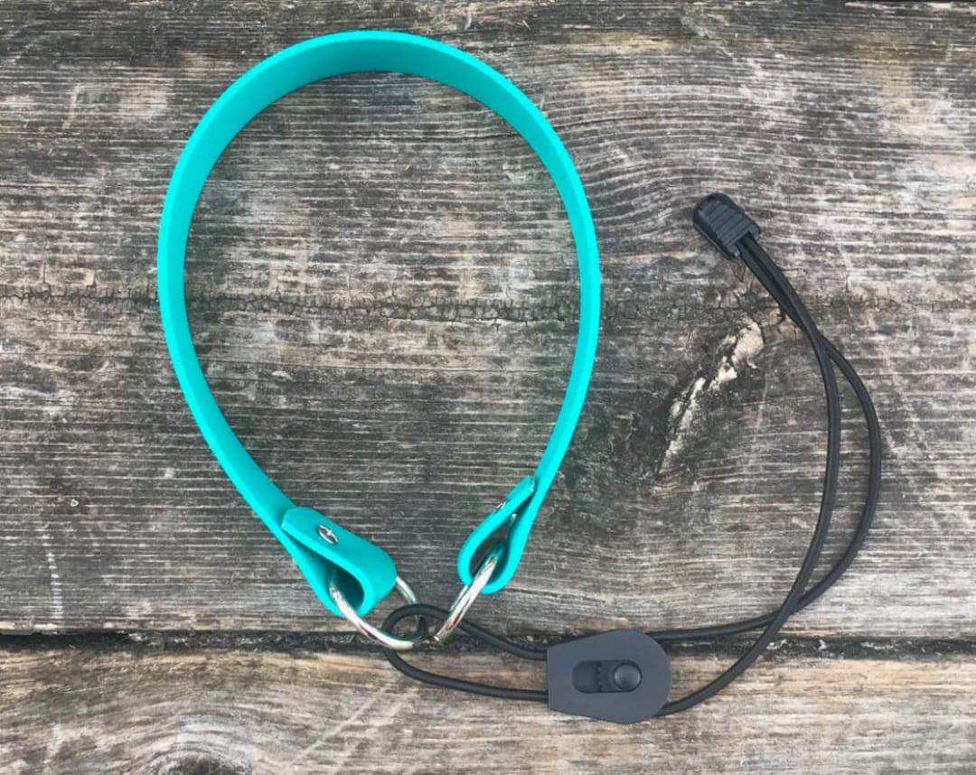 Adjustable Dog Ecollar Bungee Cord With Nickel, Rose Gold, Black, Rainbow, Brass, 3/4 Biothane