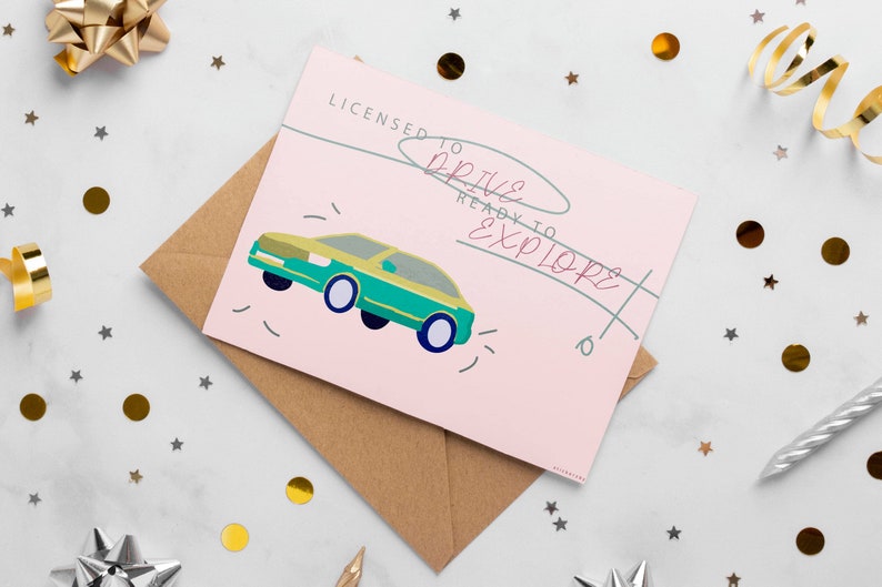 Carta stampabile Regalo conducente Patente di guida Regalo Biglietto d'auguri 148 x 210 mm PDF immagine 1